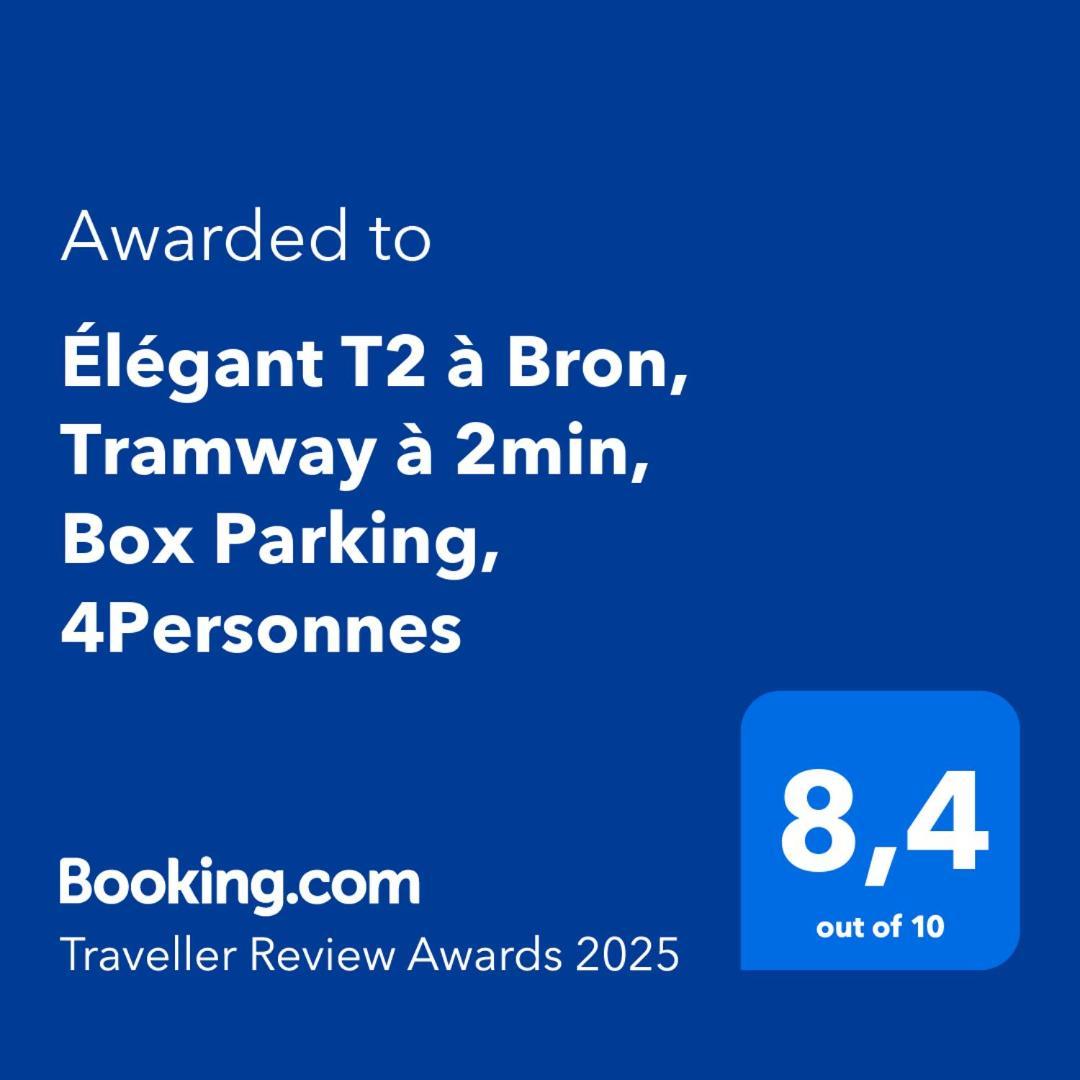 Elegant T2 A Bron, Tramway A 2Min, Box Parking, 4Personnes公寓 外观 照片